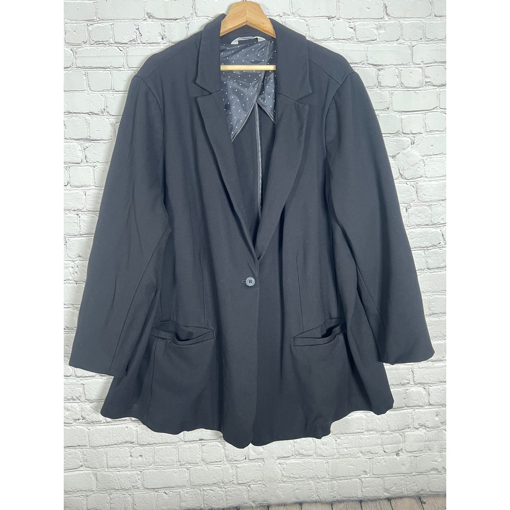 Old Navy Women's Black Single Button Stretch Career Blazer Jacket Size 4X